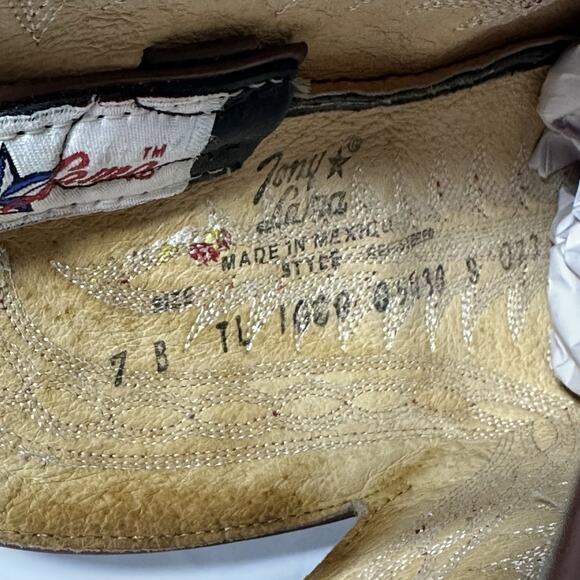 Tony Lama Leather brown & black western workwear cowboy bootswomen’s size 7 - Picture 8 of 12